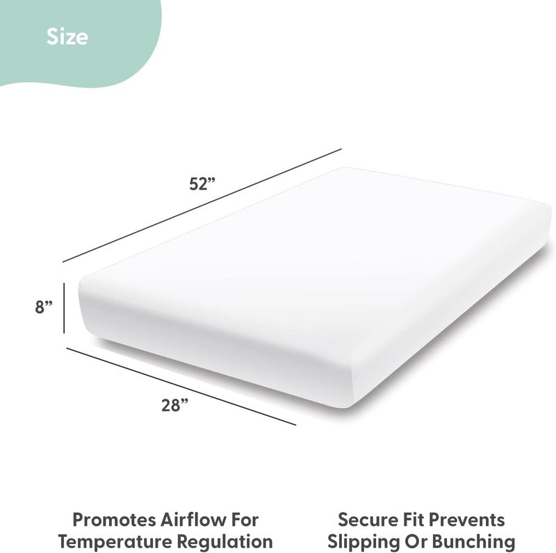 The Peanut Shell Crib Sheets, Neutral, Fitted Baby Bed Sheet Set, Standard Size Crib Mattress, 52x28, Boho Nursery Decor, 4 Pack in White, Green, Brown, Teal - Image 2